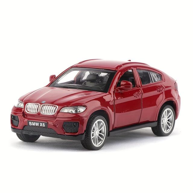 TEMU BMW X6 1:43 méretarányú öntött ötvözet modell - Visszahúzható akció, nyitható ajtók, tökéletes születésnapi ajándék fiúknak
