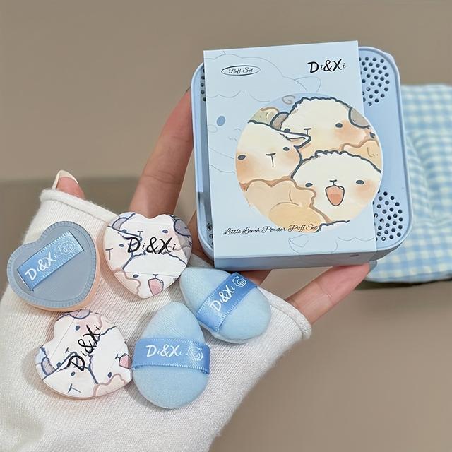 TEMU DI&XI 리틀 램프 퍼프 세트, 5개입 물방울 모양 루즈 하이라이터 컨실러 다용도 엄지 퍼프, 드라이 & 웻 듀얼 사용 에어 쿠션 파운데이션용 뷰티 메이크업 도구