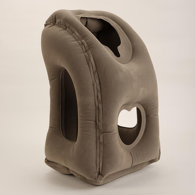 TEMU - och nackstödskudde, , uppblåsbar reskudde, uppblåsbar nackluftkudde för sömn, stödjer huvud, och ländrygg för flygplan, bil, husbil, hopfällbar i väska