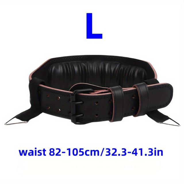 TEMU Versatile 2-in-1 Weightlifting & Dip Belt - Smooth Pu, Adjustable Weight Belt For - Gym Lifting Belt Ideal For Gym, Powerlifting, Squats, Bodybuilding &