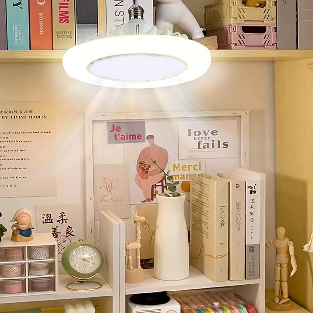 TEMU 1-2 Pack Led Light, Adjustable & Dimmable, Invisible , E27/e26 Recessed Installation With Remote Control, Modern Simple With Thin Ceiling Fan Light For Living Room, Bedroom, Dining Room.