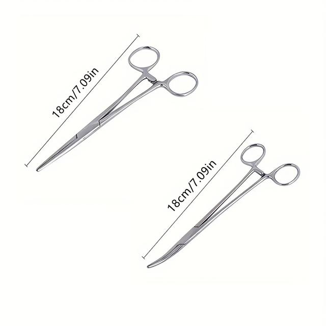 TEMU 2pcs Pet Hair Removal Pliers, Puncture Pliers, Fishing Pliers, Fishing Unhooking And Puncture Removal Tools, Stainless Steel Lock Pliers For Pet Beauty Care, Diy Fishing Production