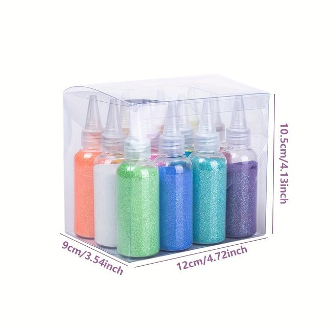 TEMU 12 مساحيق لامعة حيوية للحرف اليدوية: مثالية للخلط مع الغراء، الراتنج، الطلاء، والدهانات - غير سامة، سهلة الاستخدام، ومتينة - 30 مل/1 أوقية