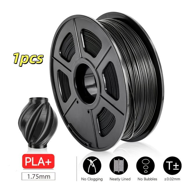 TEMU 1/2pcs 3d Printer Filament, Pla+ Filament 1.75mm Bundle For 3d Printing, Pla+ Filament No-tangling, Strong Bonding & Overhang Performance, Accuracy +/- 0.02mm