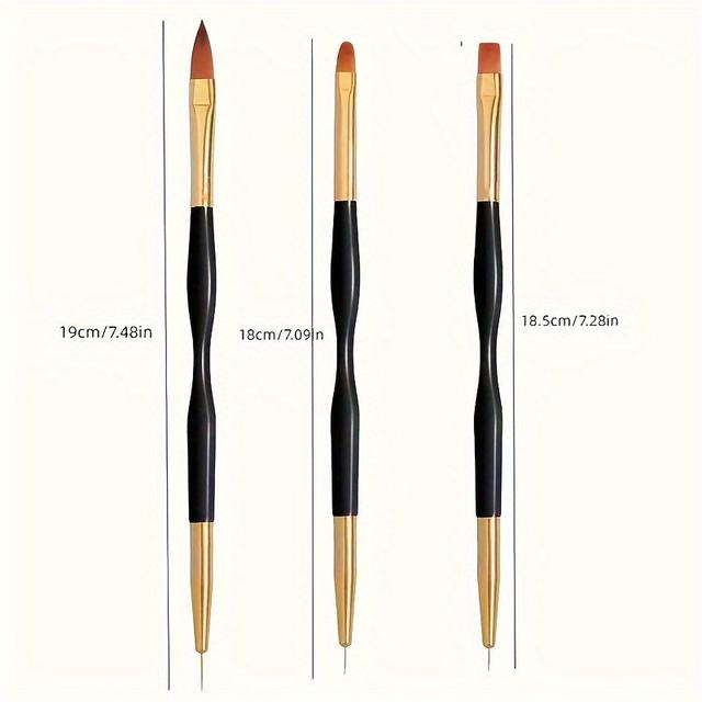 TEMU Set Of 1/3 Nail Art Brushes, Tools For Painting Gel Polish Designs, Striping Brushes For Long Lines, Builder Gel Brush, Liner Brush For At Home Or In Salons