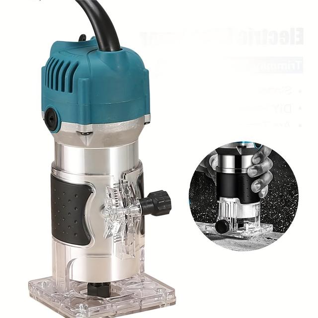 TEMU Woodworking Electric Carving Machine 800w 30000rpm Wood Trimmer 1/4 Inch Wood Carving Milling Tool Carpenter Power Tool