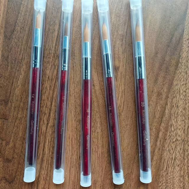 TEMU Pinceau Professionnel pour Ongles en Acrylique avec Manche en Sequoia et Tête Ronde Sculptée, Poils de Pure - Ronde, Manche en Sequoia, Adapté pour des Ongles de Qualité Salon et la Pédicure