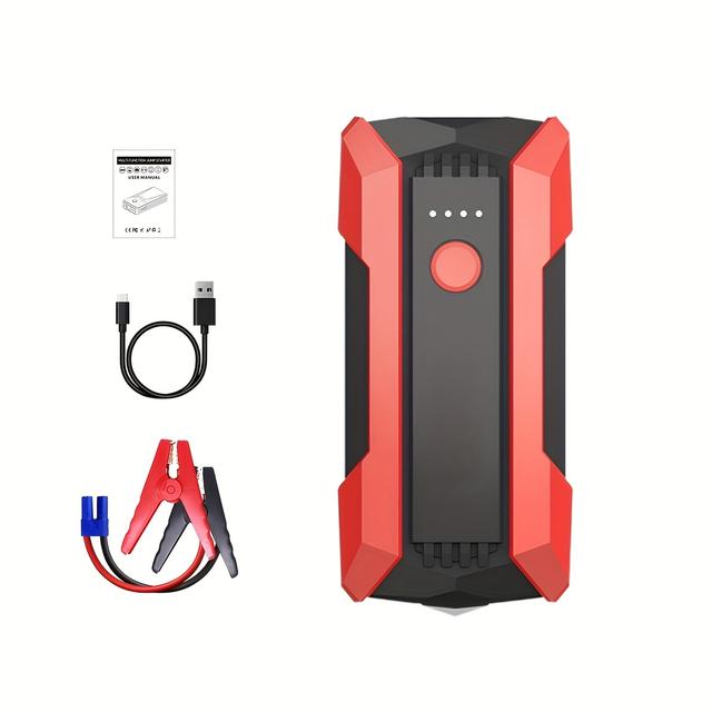 TEMU Bezosmax 12v Portable Jump Starter With Dual / Engines Start, Fast - Car Booster, Emergency Power Pack For Cars, Trucks, Motorcycles, Suvs, - Compact & Ignition System (no External Adapter)