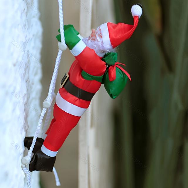 TEMU Vánoční dekorace Santa Claus na žebříku