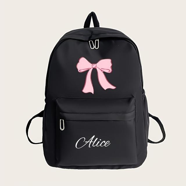 TEMU Mochila Personalizada con Diseños de Moños Distintivos, Variedad de Estampados, Elegante y a , Amplio de Almacenamiento y Cierre de Cremallera, Ideal para Adolescentes que Regresan a o Viajan