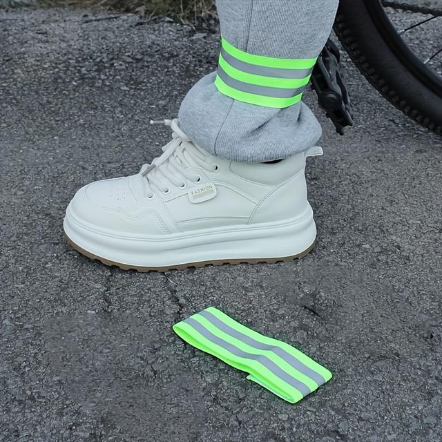 TEMU 2 Piezas de Correas para Piernas con Tiras Reflectantes, Accesorios Advertidores para Ciclismo Nocturno y Montaña