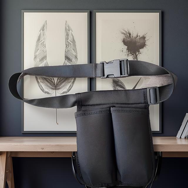 TEMU 1pc กระเป๋าเอวผู้นวดสไตล์มินิมอลสีดำยางกันลื่น, ที่ใส่ขวดน้ำมันหอมระเหย, กระเป๋าโลชั่นพร้อมสายปรับได้สำหรับผู้เชี่ยวชาญนวด