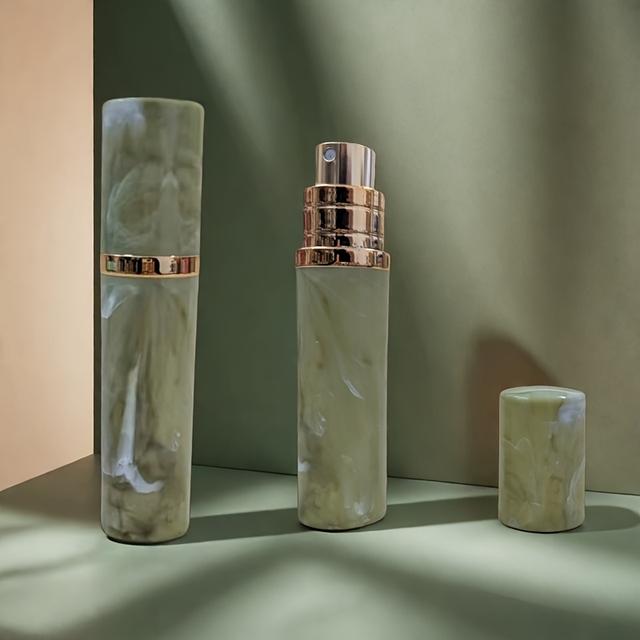TEMU [each For Perfume Bottle Is Beautiful] 5ml Mini For Perfume Spray Bottle, With Abs Shell, Pctg , Bottom Refill, Marble , Weighs 16g, Ideal For Perfume Dispensing, For Travel Or Fitness