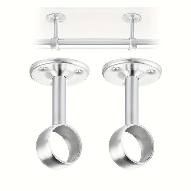 TEMU 커튼 폴대용 헤비 듀티 브래킷 (32mm 천장 장착형 로드 브래킷 포함), 욕실, 발코니, 주방 및 찬장에 적합