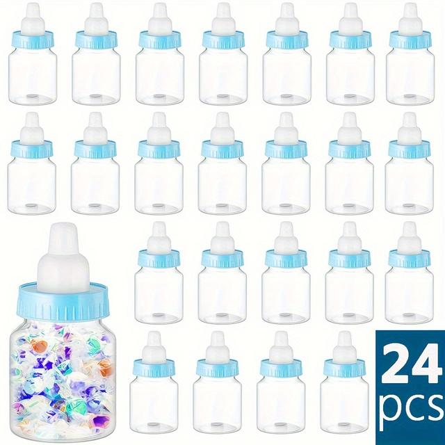TEMU Present till /honom Baby Shower Favor - 24 Blå Rosa Mini Mjölkflaska för Baby Pojke Och Flickor Party Favor Presentpåse Presentaskar