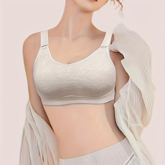TEMU Sutiã Pós-Mastectomia para Mulheres - Cobertura Almofadas Removíveis e Alças Largas, Sutiã Confortável e , Lavável à Mão para Mastectomia e Lumpectomia (Sem Aro)