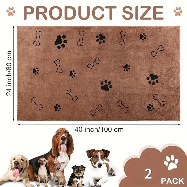 TEMU Serviette pour chien en microfibre à séchage rapide de 24 x 40 pouces - Très absorbante, disponible toute l'année pour les chiens de toutes tailles