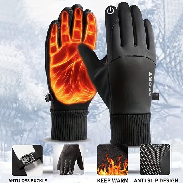 TEMU Unisex Winter Gloves, Cold Weather Mittens For Running And Sports