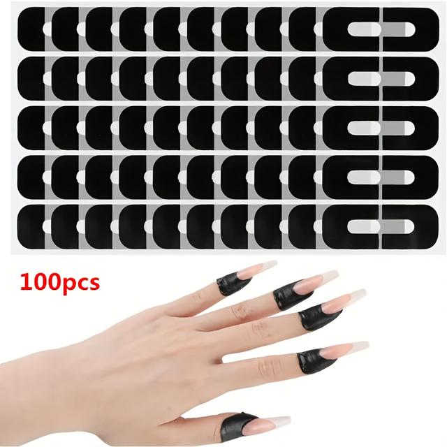 TEMU 100pcs U-shaped Nail Protector Stickers For Manicure And Anti-spill Protection