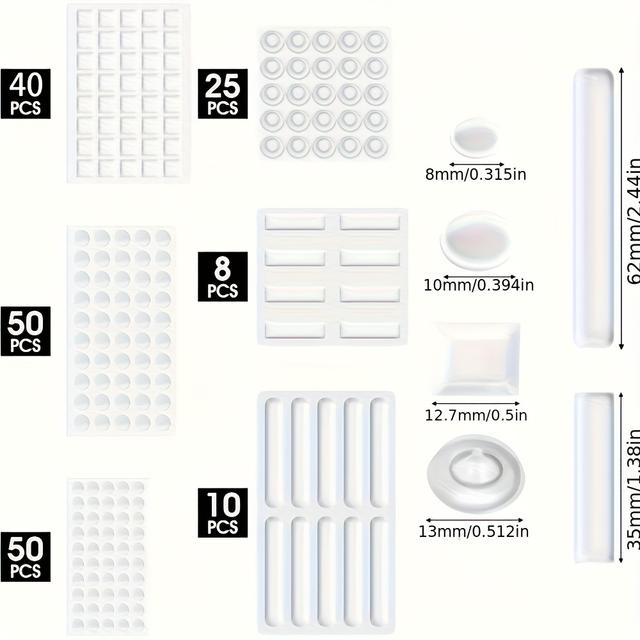 TEMU 183-piece Self-adhesive Rubber Feet Assortment Set - Transparent Plastic Bumper Pads For Drawers, Cabinet Doors, Glass Surfaces - Collision Avoidance, Noise-dampening, Anti-scratch Protection