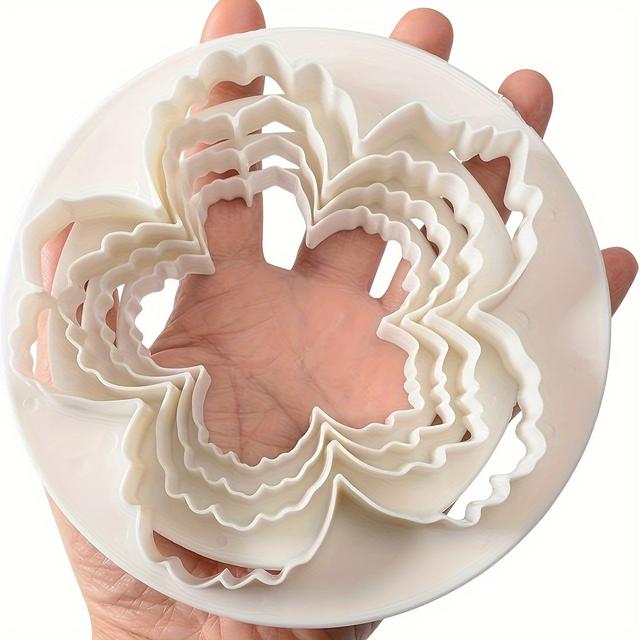 TEMU 4pcs/lot Peony Petals Pattern Cookie Mold Sugar Fondant Cutter Cake Decoration Cutting Mold Tools For Biscuit Cupcake Pastry