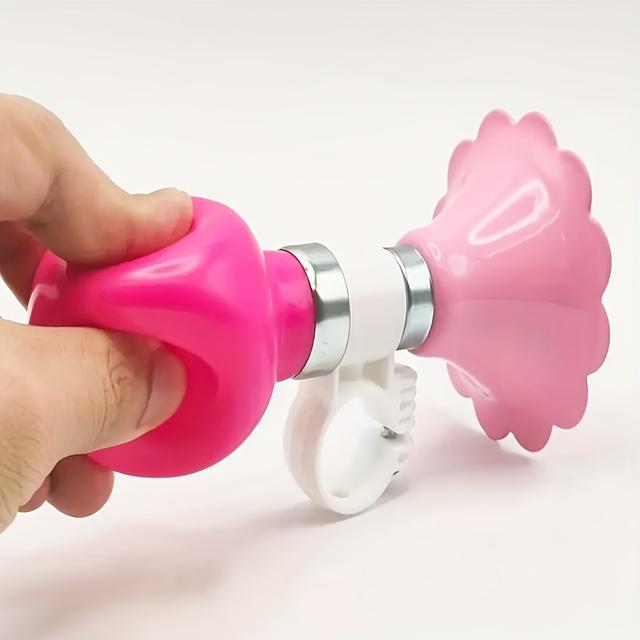 TEMU Modern Pink Pvc Bicycle Bell - Durable, Lightweight, , Suitable For Mountain Bikes And Road Bikes, Alarm, Bicycle Accessory Modern Bell