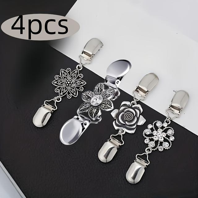 TEMU 4pcs Shirt Clips, Dress Belt Clips, Cape Sweater Cardigan Shawl Clips For Women