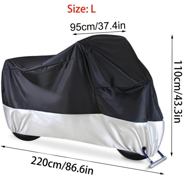 TEMU Waterproof Bicycle Motorcycle Cover, All Season Dustproof Uv Protective Outdoor Indoor Scooter 190t Wear-resistant Fabric Motorbike Cover