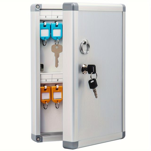 TEMU Key Lock Box, Key Cabinet Wall Mounted With 24 Tags And Hooks