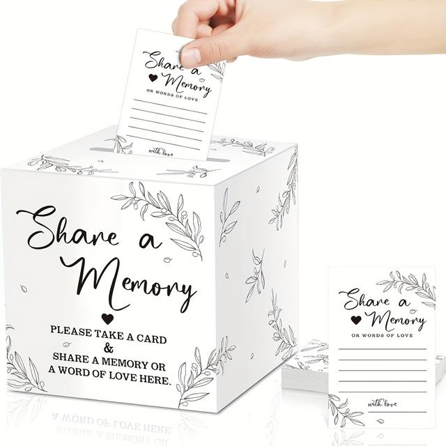 TEMU A Set Of Storage Boxes With 50 Shared Memory Cards, Commemorative Card Boxes, Creative Card Boxes, Suitable For Graduation Ceremonies, Wedding Parties, Funerals