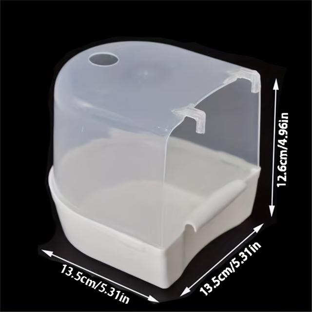 TEMU Durable Pp Parrot Bathtub With A Transparent Design And Easy-to-carry Handle - Perfect For Small Birds, Bird Lovers, And Parrots | Portable Bird Bath, Safe For Use.