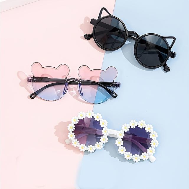 TEMU Um conjunto de óculos adoráveis de olhos de gato, flores e orelhas de , perfeitos para uso diário, festas, carnavais da Páscoa e presentes de Ramadão!