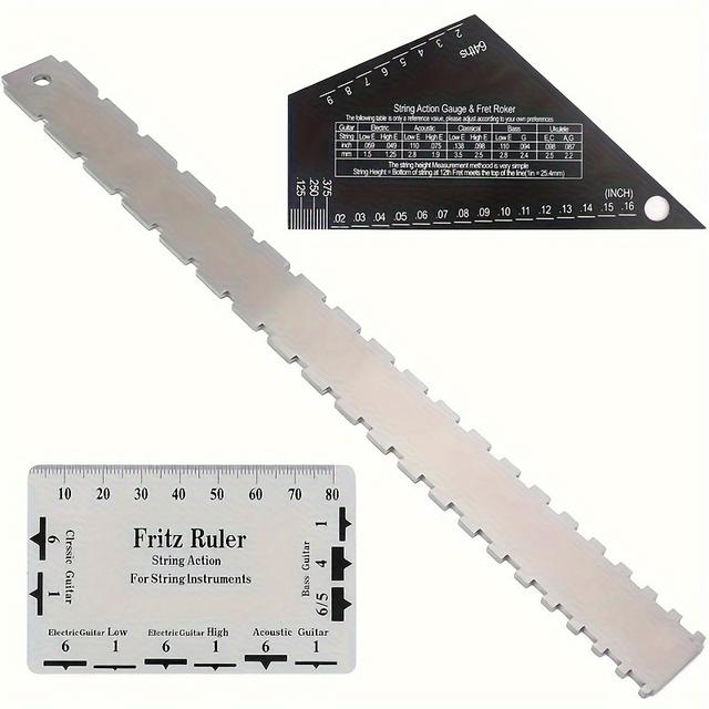 TEMU 3-delars Gitarrhalsnotchverktyg, Strängåtgärds , Och Gitarrnivelleringsverktygsset - Utrustat Gitarrverktygsset!