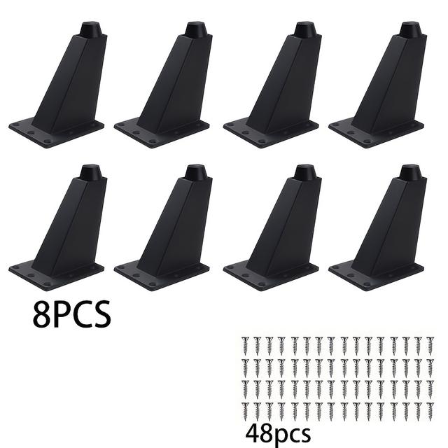 TEMU 8pcs Slant Support Furniture Legs, White And Black Thickened Cabinet Legs, Furniture Legs, Replacement Furniture Legs, Cabinet Legs/desk/sofa/bookcase Wrap Legs, Diy The Diagonal Is More Sturdy