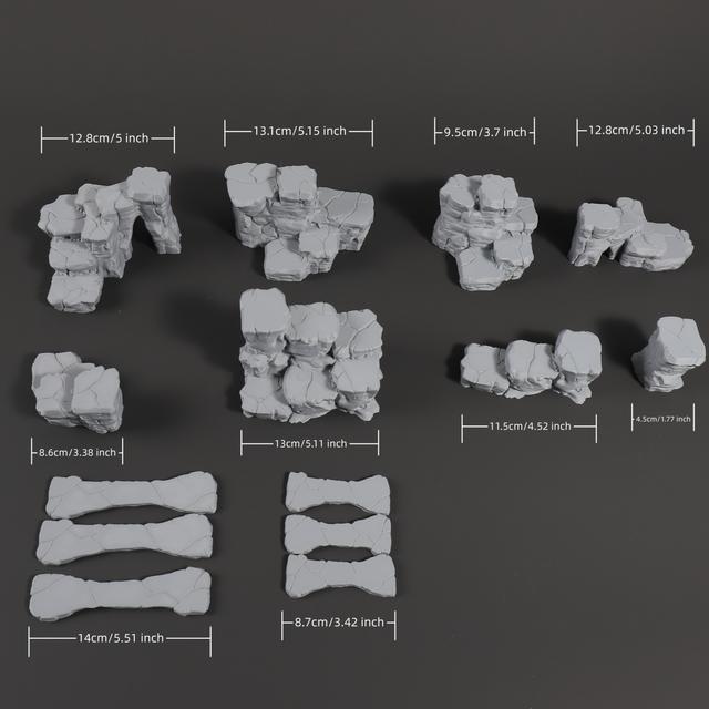 TEMU Ensemble de Terrain RPG Ruines Anciennes – 28mm 14pcs, Terrain en Plastique Réaliste pour Donjons & Dragons | Expérience | Idéal pour Temples et Perdus | pour des Donjons