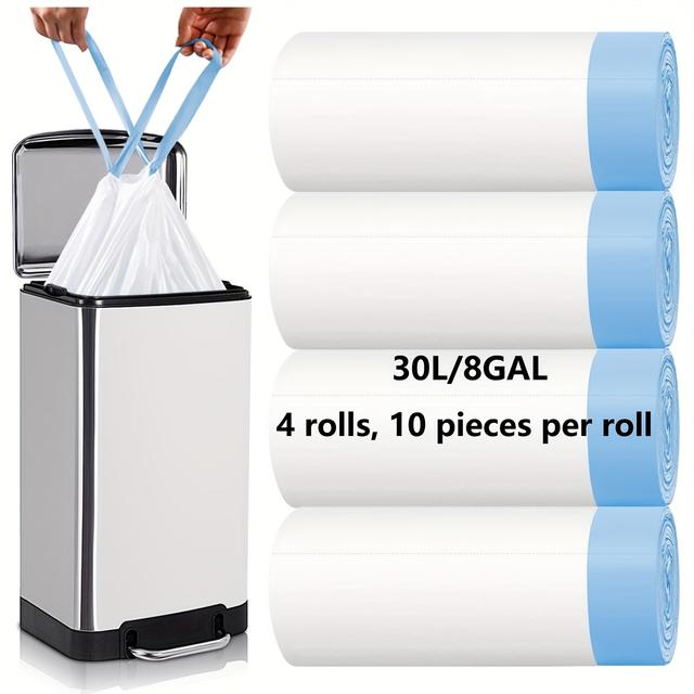 TEMU 30L/8ガロン ドローゴミ袋 ヘビー キッチン・トイレ・バスルーム・アウトドア用 持ち運び・取り扱い簡単 大型ゴミ袋 頑丈で厚手バージョン