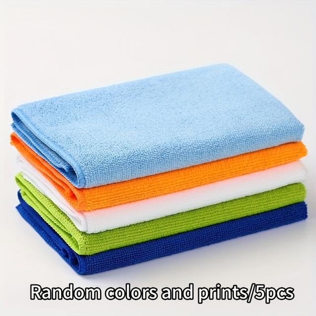TEMU 5-pack, Ultra Soft Microfiber Cleaning Cloth - Kitchen&bathroom Dishwashing Towel, Durable Absorbent Household Cloth, Halloween, Christmas, New Year And Other Holiday Gifts