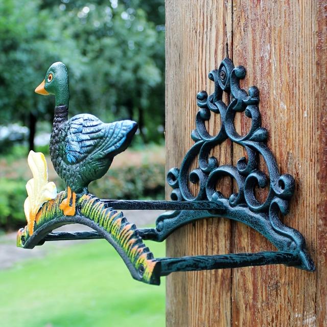 TEMU Bezaubernder Entenförmiger Gusseisen-Schlauchhalter - Langlebiges Garten- & Rasenpflege-Werkzeug für Autowäsche und Bewässerung, Aufbewahrungsregal für Schlauchrollen, Gartenschlauchhalter