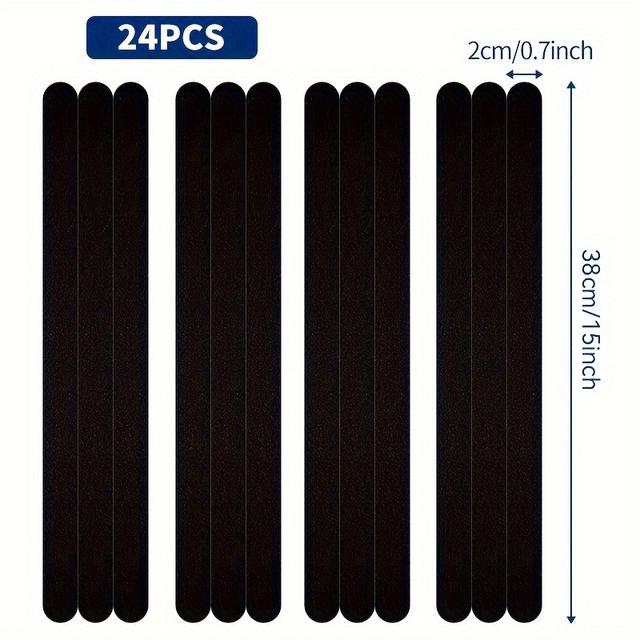 TEMU 12/24pcs Staircase Black Anti-slip Strip, Commercial Anti-slip And Anti-fall Adhesive, Used For Indoor And Outdoor, Shopping Malls, Public Places Anti-slip And Anti-fall,commercial Anti-slip Mat