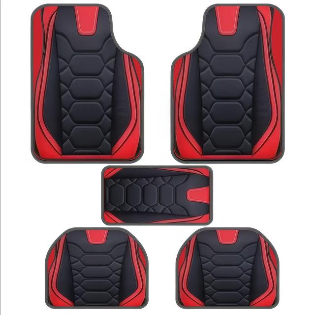 TEMU 5-teilige Luxus-Autoteppiche mit Bauchmuskel-Design, , Moderne Schutzmatten für Limousinen, Vans, SUVs – Perfektes Geschenk für Männer Frauen, Autoinnenraum-Accessoires