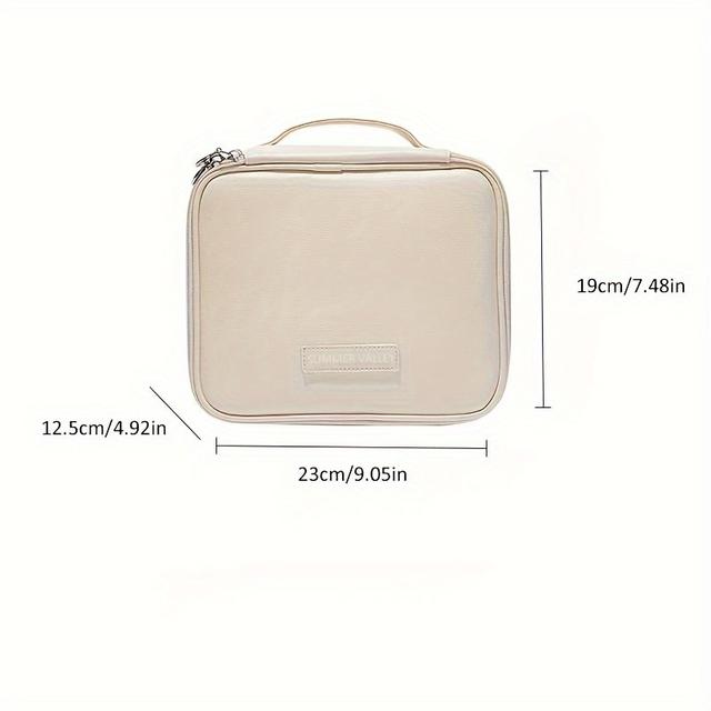 TEMU 2024 Wasserdichte PU Kosmetiktaschen für Frauen, tragbare Make-up-Organizer mit großer Kapazität, unparfümierte Reise-Kosmetiktasche zur Aufbewahrung von Pinseln und Toilettenartikeln