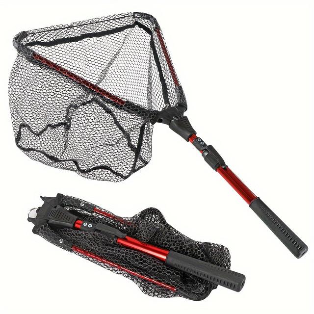 TEMU 1pc Aluminum Alloy Retractable Triangular With A Telescopic Pole And Eva Handle - Features Durable Nylon Mesh
