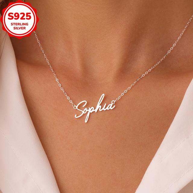 TEMU 3,5g 925 Silberner Namensanhänger mit individuellem Gravur – Einzigartiges Geschenk für Valentinstag, Muttertag, Feiertage, Geburtstage & Abschlüsse