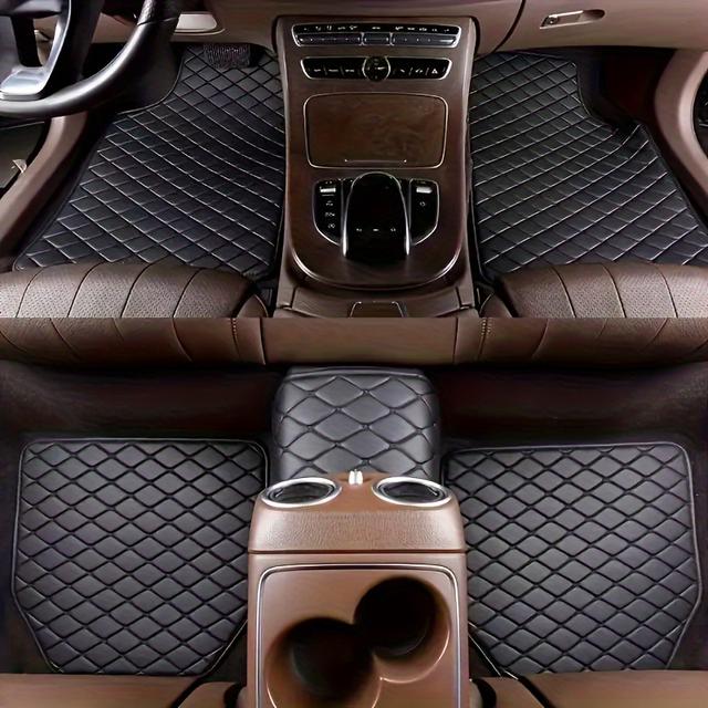 TEMU 5pcs Of Pu Leather Car Floor Mats, Universal Waterproof, Dirt Resistant, Easy To Clean, Front And Rear Seat Mats, High-end Car Floor Mats, Car Interior Accessories