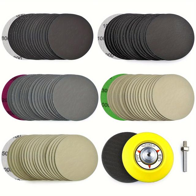 TEMU 102x 3in Sanding Discs Wet Loop 800-5000 Grit For Drill Die Grinder