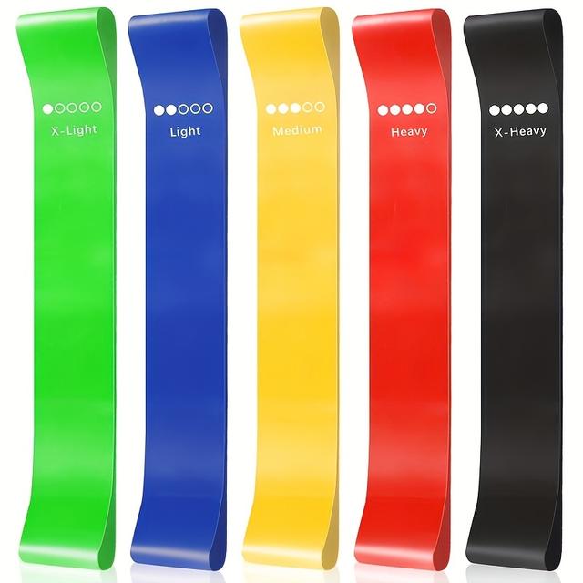 TEMU 5pcs Resistance Bands, Workout Bands, Full Bands, Hips, Legs, , Stretching, Home Gym, Fitness, Yoga And Pilates Stretch Bands