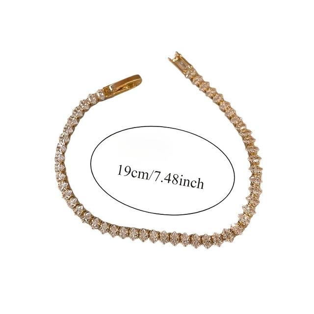 TEMU Elegant Titanium Steel With Cubic Zirconia - Casual Attire & Parties