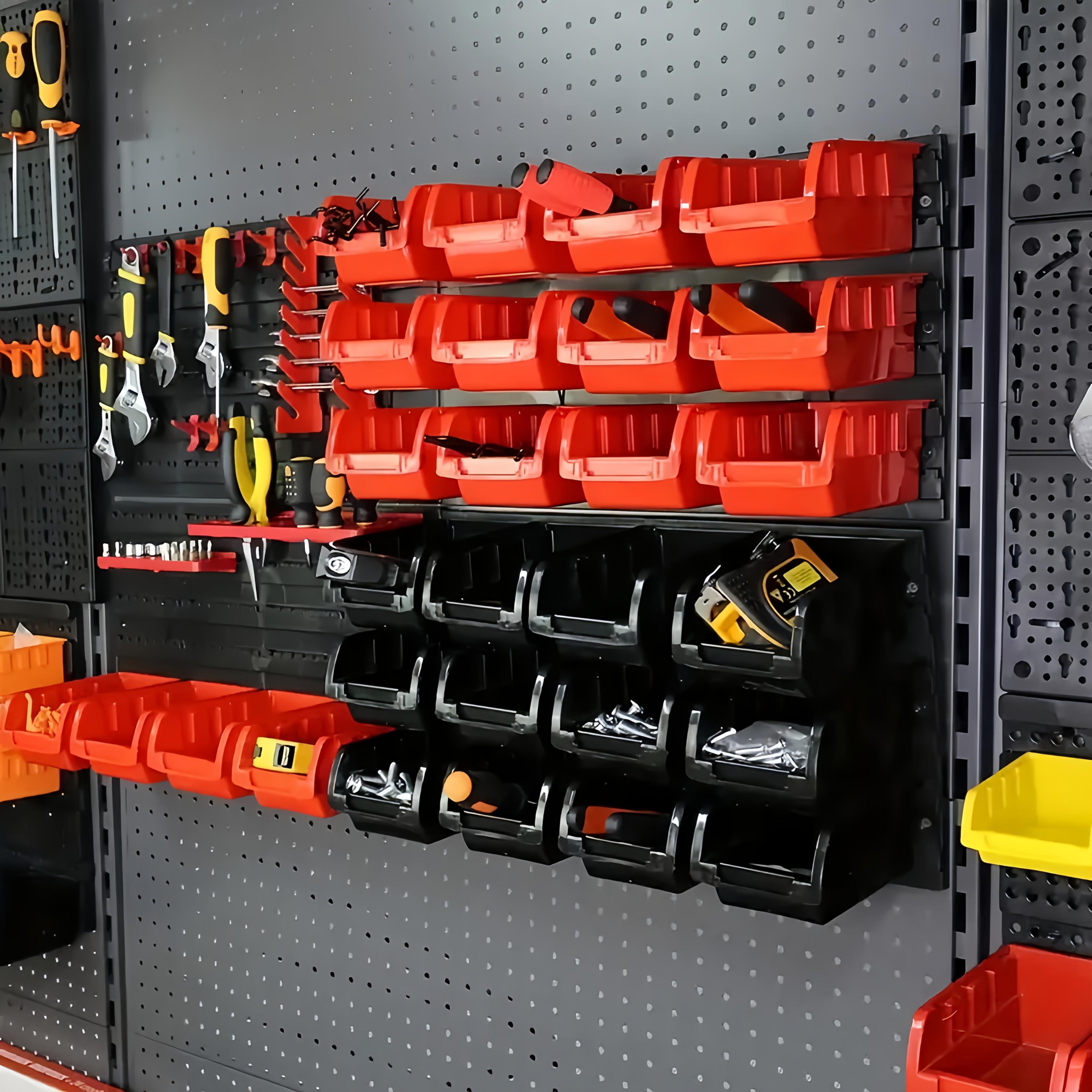 TEMU 46pcs Set Of Garage Organization Shelves, Screwdrivers, Nail Storage Boxes, And Tools , Repair Tool Organizer, Father's Day Gift