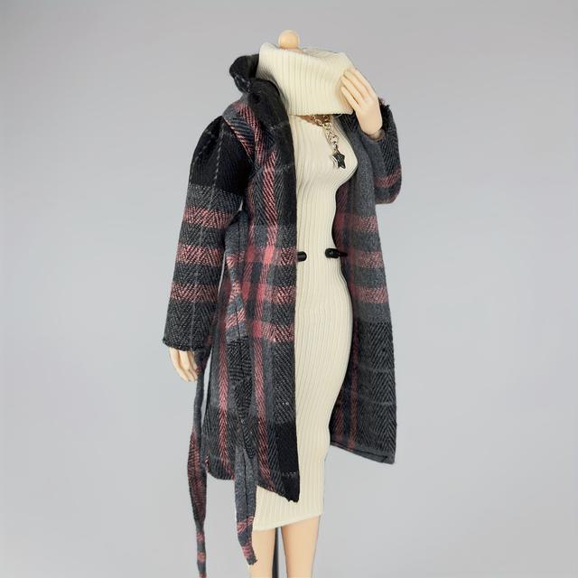 TEMU Kleidungskollektion für weibliche Actionfiguren im Maßstab 1/6 von 12 Zoll | Beinhaltet: Regenmantel, Kleid, Schal und Halskette (Figur und Kopfskulptur nicht enthalten)