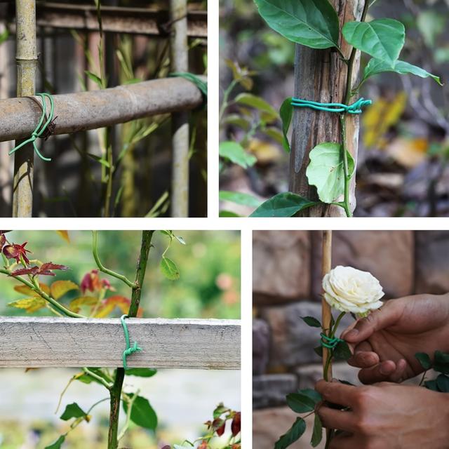 TEMU 1 Rolle, Garten-Pflanzenbinder, flexibles Stützseil, 472,44 Zoll, enthält Metalldraht, geeignet für Ranken, Blumen, Kürbisse, Maisfixierung, Wachstumsförderung zum Drehen Bauen von Rankhilfen